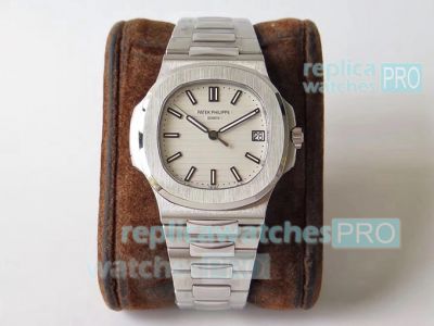 Swiss Replica Patek Philippe Nautilus Watch White Face Stainless Steel Watch